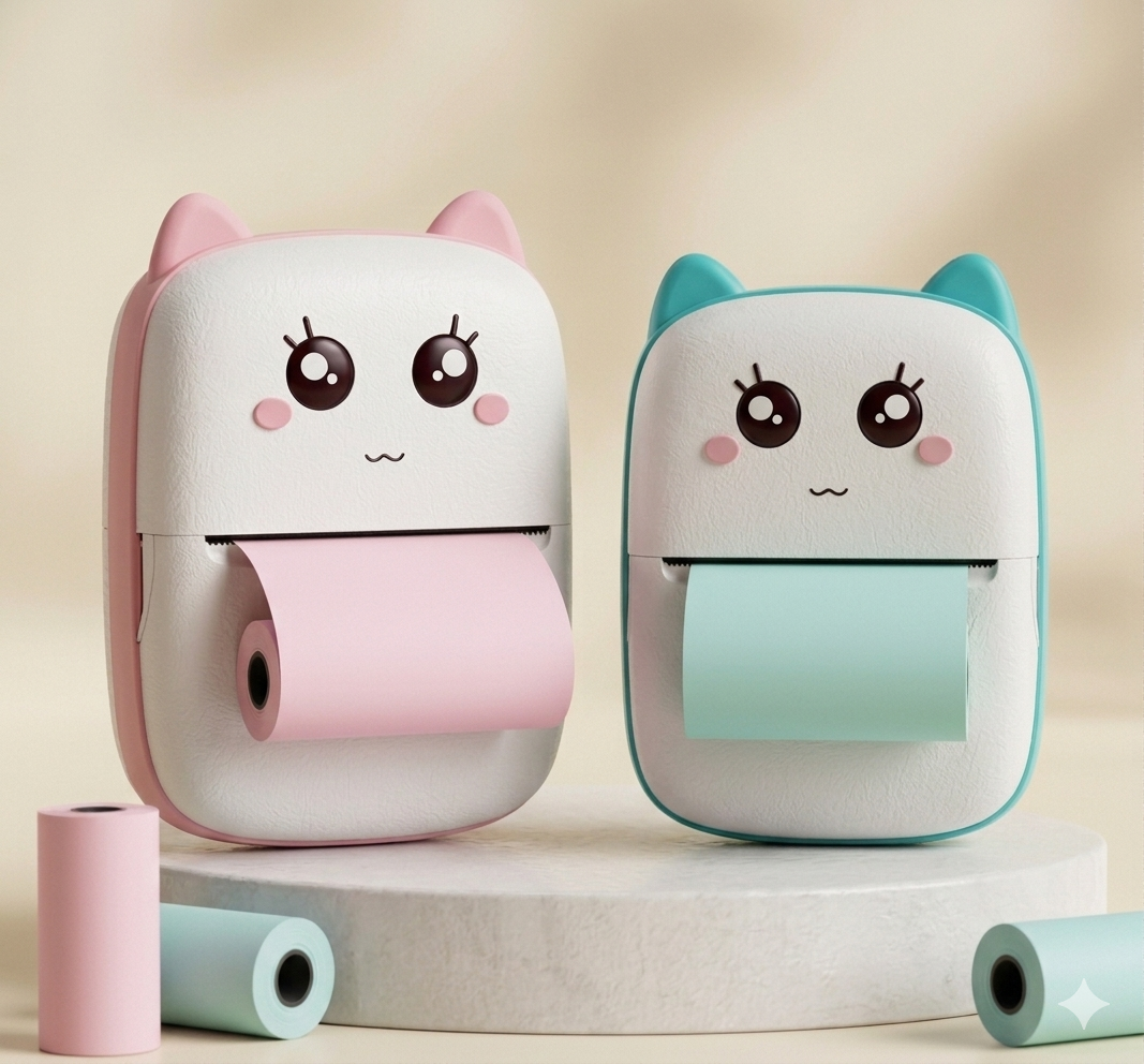 Mini Imprimante Photo Portable Chat-Mignon – Imprimez Vos Souvenirs Instantanément