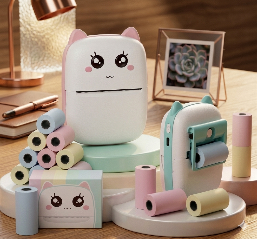 Mini Imprimante Photo Portable Chat-Mignon – Imprimez Vos Souvenirs Instantanément