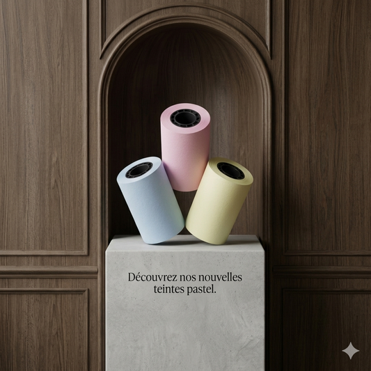 Rouleaux de Papier Thermique Premium pour Mini Imprimante Photo - Pack Blanc ou Couleurs Pastel